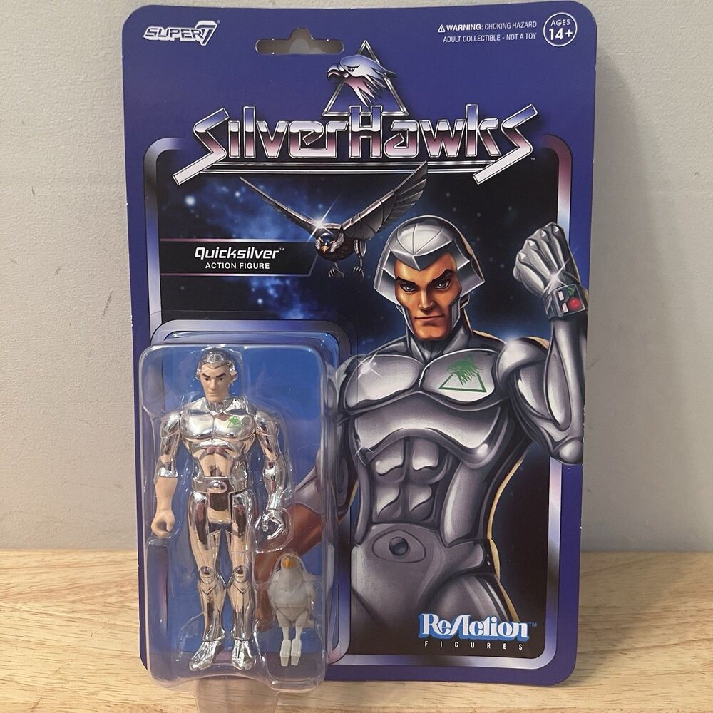 Super7 ReAction SilverHawks Quicksilver Toy Version 3.75" NEW